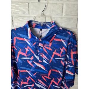 Men's size Large BRISIRA Polo shirt Stretch Breathable Bright colors Golf NWT